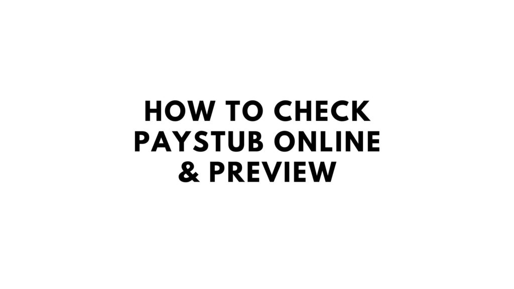 check paystub online